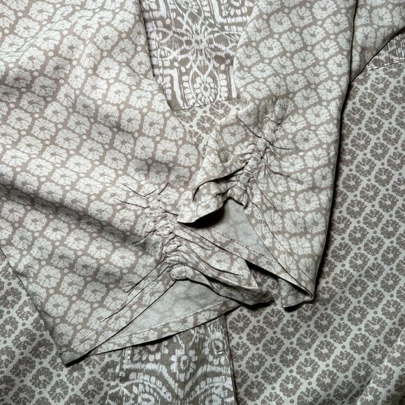 LOGO Lori Goldstein XL Button Down Tunic Top Geometric Print 3/4 Sleeve - Picture 10 of 11